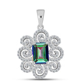 Pandantiv din Argint 925 ( 1.99 grame ) cu Topaz Mistic și Topaz Alb 1.91 Carate