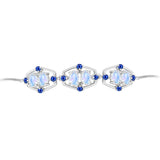 Brățară din Argint 925 ( 4.82 grame ) cu Safir Albastru Australian și Piatra Lunii Curcubeu 3.37 Carate