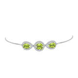 Brățară din Argint 925 ( 4.11 grame ) cu Peridot Changbai și Topaz Alb 2.93 Carate