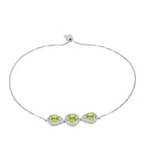 Brățară din Argint 925 ( 4.11 grame ) cu Peridot Changbai și Topaz Alb 2.93 Carate
