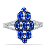 Inel din Argint 925 ( 3.24 grame ) cu Safir Albastru Australian și Topaz Alb 2.84 Carate