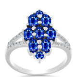 Inel din Argint 925 ( 3.24 grame ) cu Safir Albastru Australian și Topaz Alb 2.84 Carate