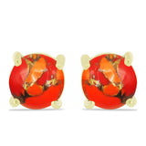 Cercei din Argint 925 Placat cu Aur ( 1.28 grame ) cu Turcoaz Mohave 1.67 Carate