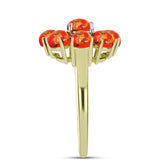 Inel din Argint 925 Placat cu Aur ( 3.94 grame ) cu Turcoaz Mohave și Topaz Alb 2.77 Carate
