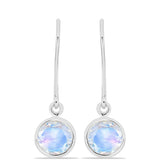 Set din Argint 925 ( 2.05 grame ) cu Peridot Changbai și Piatra Lunii Curcubeu 3.38 Carate ( Cercei )
