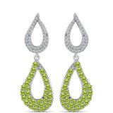 Cercei din Argint 925 ( 6.27 grame ) cu Peridot Changbai și Topaz Alb 2.34 Carate