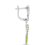Cercei din Argint 925 ( 6.27 grame ) cu Peridot Changbai și Topaz Alb 2.34 Carate