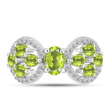 Inel din Argint 925 ( 3.5 grame ) cu Peridot Changbai și Topaz Alb 2.61 Carate