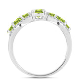 Inel din Argint 925 ( 3.5 grame ) cu Peridot Changbai și Topaz Alb 2.61 Carate