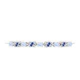 Brățară din Argint 925 ( 6.64 grame ) cu Safir Albastru Australian și Piatra Lunii Curcubeu 2.71 Carate