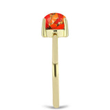 Inel din Argint 925 Placat cu Aur ( 1.7 grame ) cu Turcoaz Mohave 1.36 Carate
