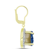 Cercei din Argint 925 Placat cu Aur ( 2.53 grame ) cu Albastru Drusy și Topaz Alb 4.47 Carate