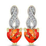 Cercei din Argint 925 Placat cu Aur ( 3.84 grame ) cu Turcoaz Mohave și Topaz Alb 2.33 Carate