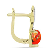 Cercei din Argint 925 Placat cu Aur ( 3.84 grame ) cu Turcoaz Mohave și Topaz Alb 2.33 Carate