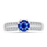 Inel din Argint 925 ( 3.45 grame ) cu Safir Albastru Australian și Topaz Alb 1.26 Carate