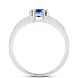 Inel din Argint 925 ( 3.45 grame ) cu Safir Albastru Australian și Topaz Alb 1.26 Carate