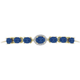 Brățară din Argint 925 Placat cu Aur ( 5.08 grame ) cu Albastru Drusy și Topaz Alb 7.23 Carate
