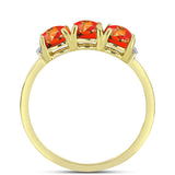 Inel din Argint 925 Placat cu Aur ( 2.01 grame ) cu Turcoaz Mohave și Topaz Alb 1.72 Carate
