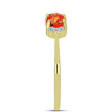 Inel din Argint 925 Placat cu Aur ( 2.01 grame ) cu Turcoaz Mohave și Topaz Alb 1.72 Carate