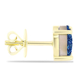 Cercei din Argint 925 Placat cu Aur ( 1.44 grame ) cu Albastru Drusy 2.6 Carate