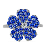 Inel din Argint 925 ( 4 grame ) cu Safir Albastru Australian și Topaz Alb 2.28 Carate