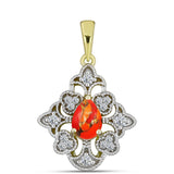 Pandantiv din Argint 925 Placat cu Aur ( 2.43 grame ) cu Turcoaz Mohave și Topaz Alb 0.96 Carate