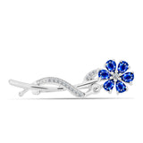 Broşă din Argint 925 ( 3.13 grame ) cu Safir Albastru Australian și Topaz Alb 1.63 Carate