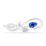 Broşă din Argint 925 ( 2.69 grame ) cu Safir Albastru Australian și Topaz Alb 0.67 Carate