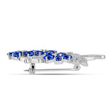 Broşă din Argint 925 ( 6.9 grame ) cu Safir Albastru Australian și Topaz Alb 5.93 Carate