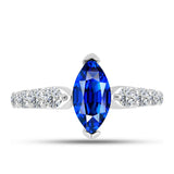 Inel din Argint 925 ( 2.19 grame ) cu Safir Albastru Australian și Topaz Alb 1.97 Carate