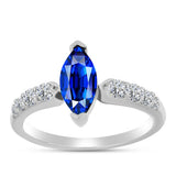 Inel din Argint 925 ( 2.19 grame ) cu Safir Albastru Australian și Topaz Alb 1.97 Carate