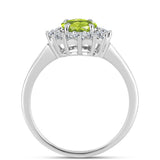 Inel din Argint 925 ( 2.64 grame ) cu Peridot Changbai și Topaz Alb 1.58 Carate