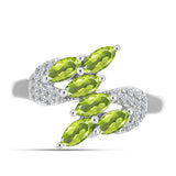 Inel din Argint 925 ( 2.46 grame ) cu Peridot Changbai și Topaz Alb 1.03 Carate