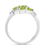 Inel din Argint 925 ( 2.46 grame ) cu Peridot Changbai și Topaz Alb 1.03 Carate