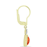 Cercei din Argint 925 Placat cu Aur ( 2.37 grame ) cu Turcoaz Mohave și Topaz Alb 1.33 Carate