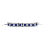 Brățară din Argint 925 ( 7.67 grame ) cu Safir Albastru Australian și Topaz Alb 3.65 Carate