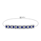 Brățară din Argint 925 ( 7.67 grame ) cu Safir Albastru Australian și Topaz Alb 3.65 Carate
