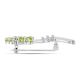 Broşă din Argint 925 ( 5.3 grame ) cu Peridot Changbai și Topaz Alb 2.22 Carate