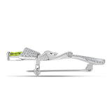 Broşă din Argint 925 ( 4.1 grame ) cu Peridot Changbai și Topaz Alb 1.54 Carate