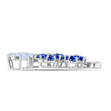 Pandantiv din Argint 925 ( 3.83 grame ) cu Safir Albastru Australian și Piatra Lunii Curcubeu 4.2 Carate