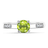 Inel din Argint 925 ( 2.89 grame ) cu Peridot Changbai și Topaz Alb 1 Carate