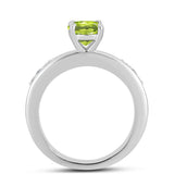 Inel din Argint 925 ( 2.89 grame ) cu Peridot Changbai și Topaz Alb 1 Carate