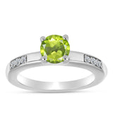 Inel din Argint 925 ( 2.89 grame ) cu Peridot Changbai și Topaz Alb 1 Carate
