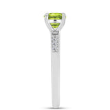Inel din Argint 925 ( 2.89 grame ) cu Peridot Changbai și Topaz Alb 1 Carate