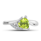 Inel din Argint 925 ( 2.02 grame ) cu Peridot Changbai și Topaz Alb 0.89 Carate