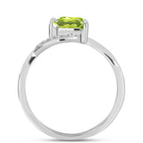 Inel din Argint 925 ( 2.02 grame ) cu Peridot Changbai și Topaz Alb 0.89 Carate