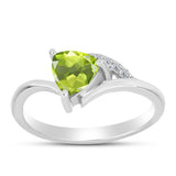 Inel din Argint 925 ( 2.02 grame ) cu Peridot Changbai și Topaz Alb 0.89 Carate
