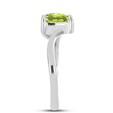 Inel din Argint 925 ( 2.02 grame ) cu Peridot Changbai și Topaz Alb 0.89 Carate
