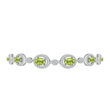 Brățară din Argint 925 ( 8.13 grame ) cu Peridot Changbai și Topaz Alb 4.67 Carate