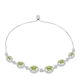 Brățară din Argint 925 ( 8.13 grame ) cu Peridot Changbai și Topaz Alb 4.67 Carate